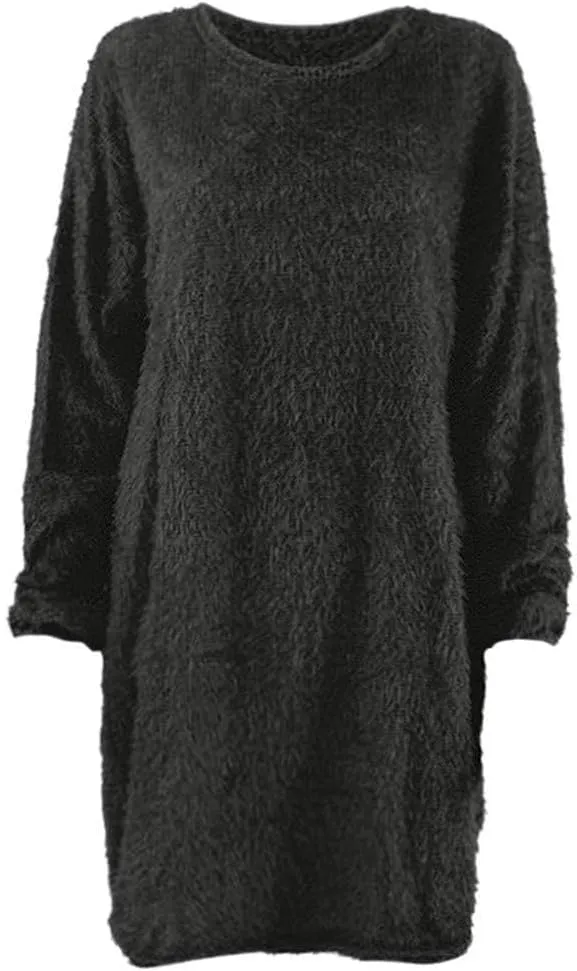 2024 Women's Plush Dress Fashion Loose Casual Comfortable Peplum Premium Feeling Sweater Dresses