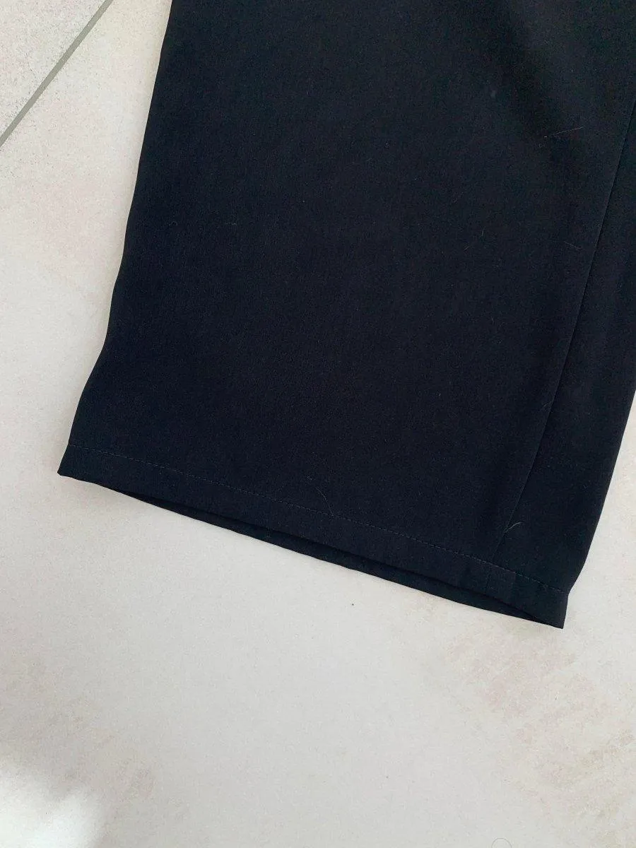 (34) Armani 1990s Black Wide Leg Flowy Trousers