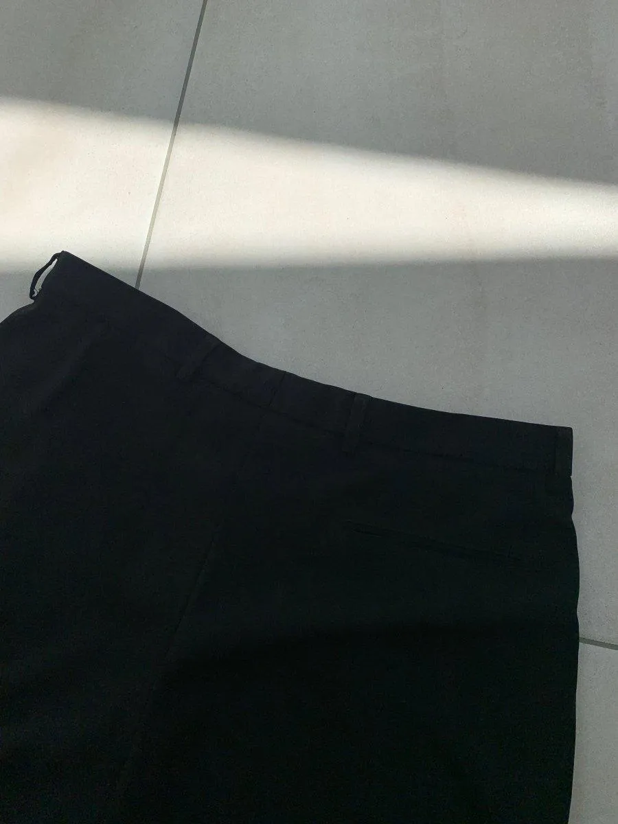 (34) Armani 1990s Black Wide Leg Flowy Trousers
