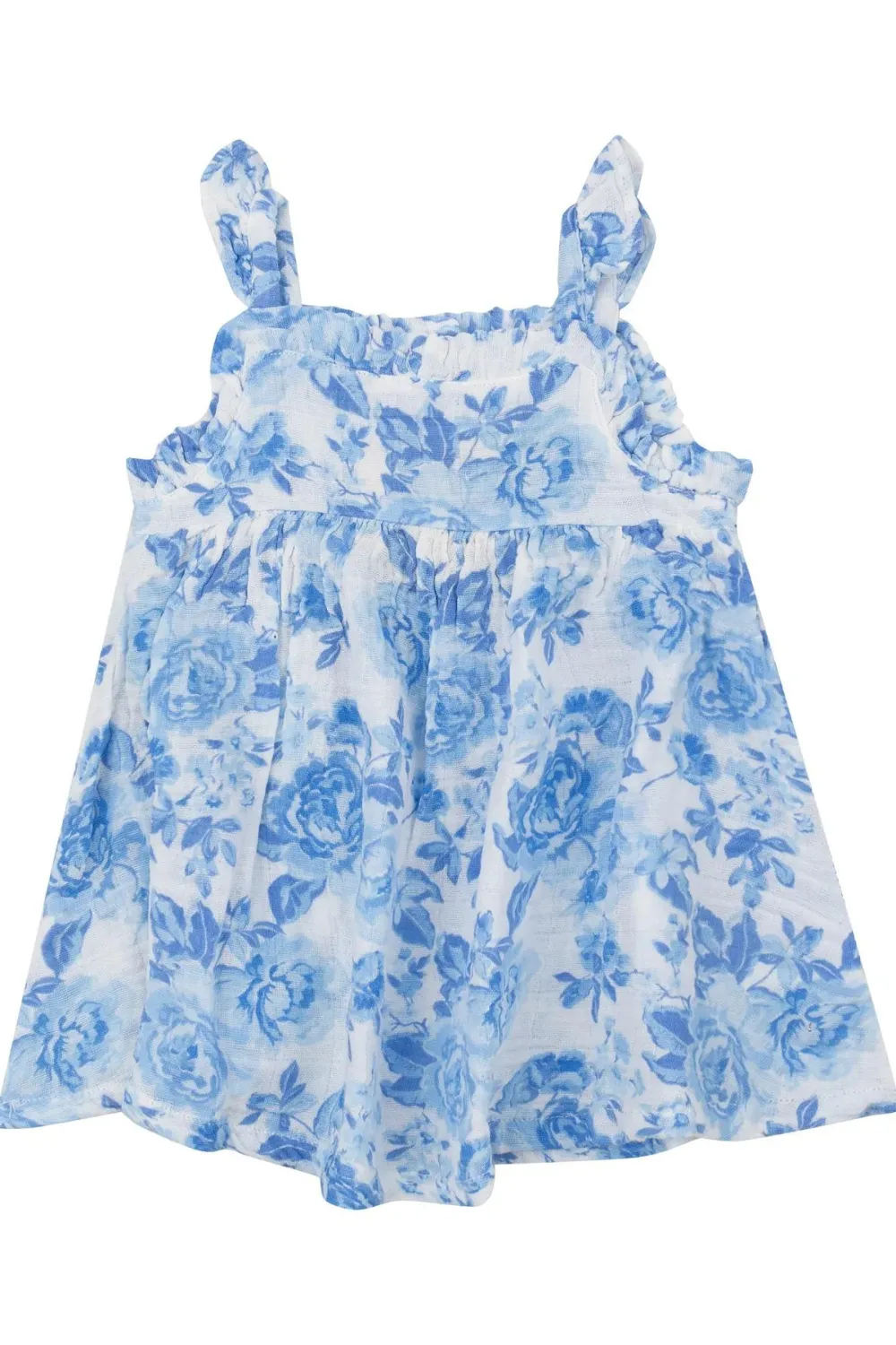 Angel Dear Ruffle Sleeve Sundress Set - Roses in Blue