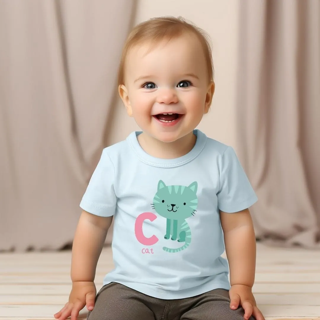 Animal Alphabet - C for Cat Baby Tee - Unisex Graphic Tee for Babies
