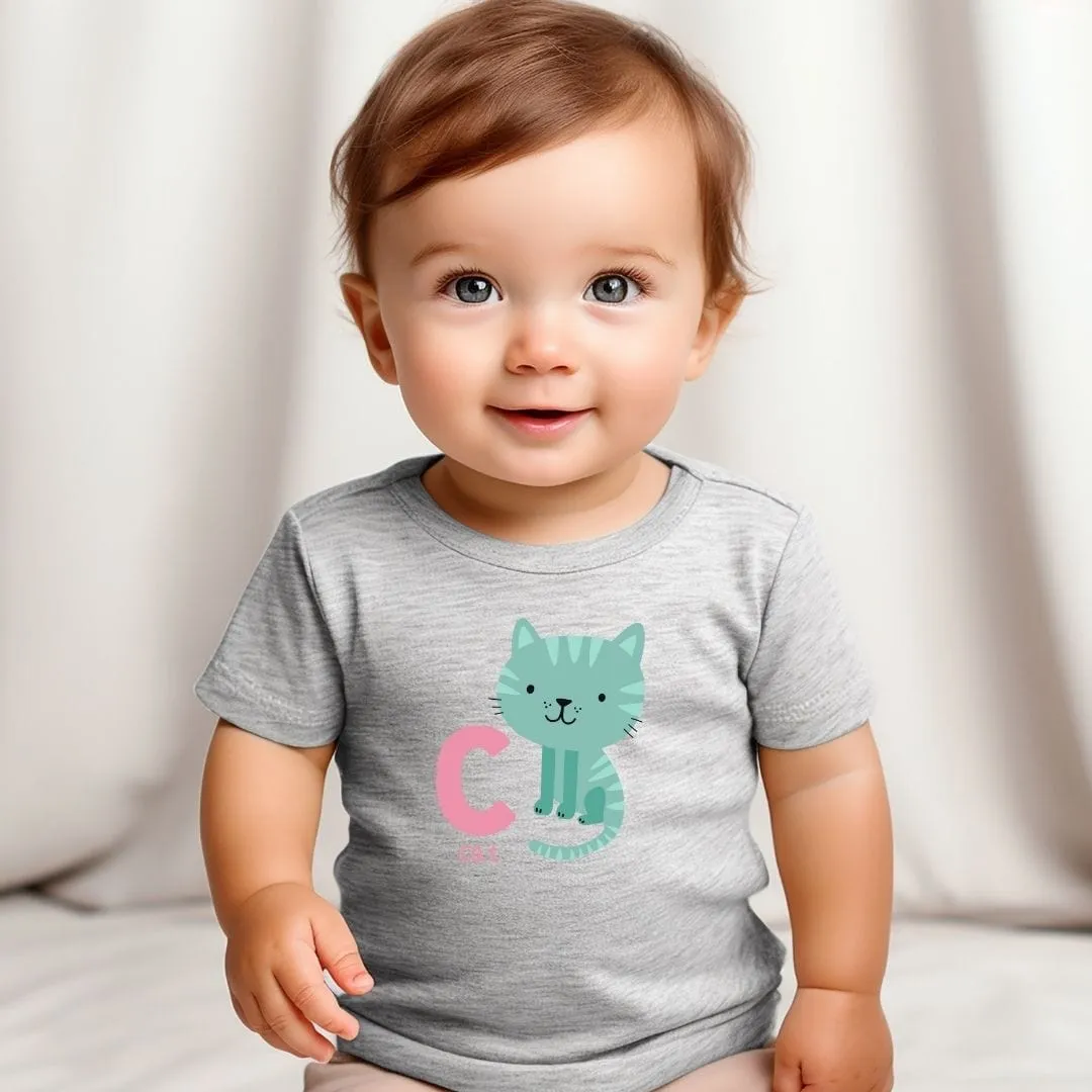 Animal Alphabet - C for Cat Baby Tee - Unisex Graphic Tee for Babies