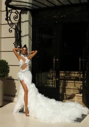 Arabella  Elegant White Evening Dress