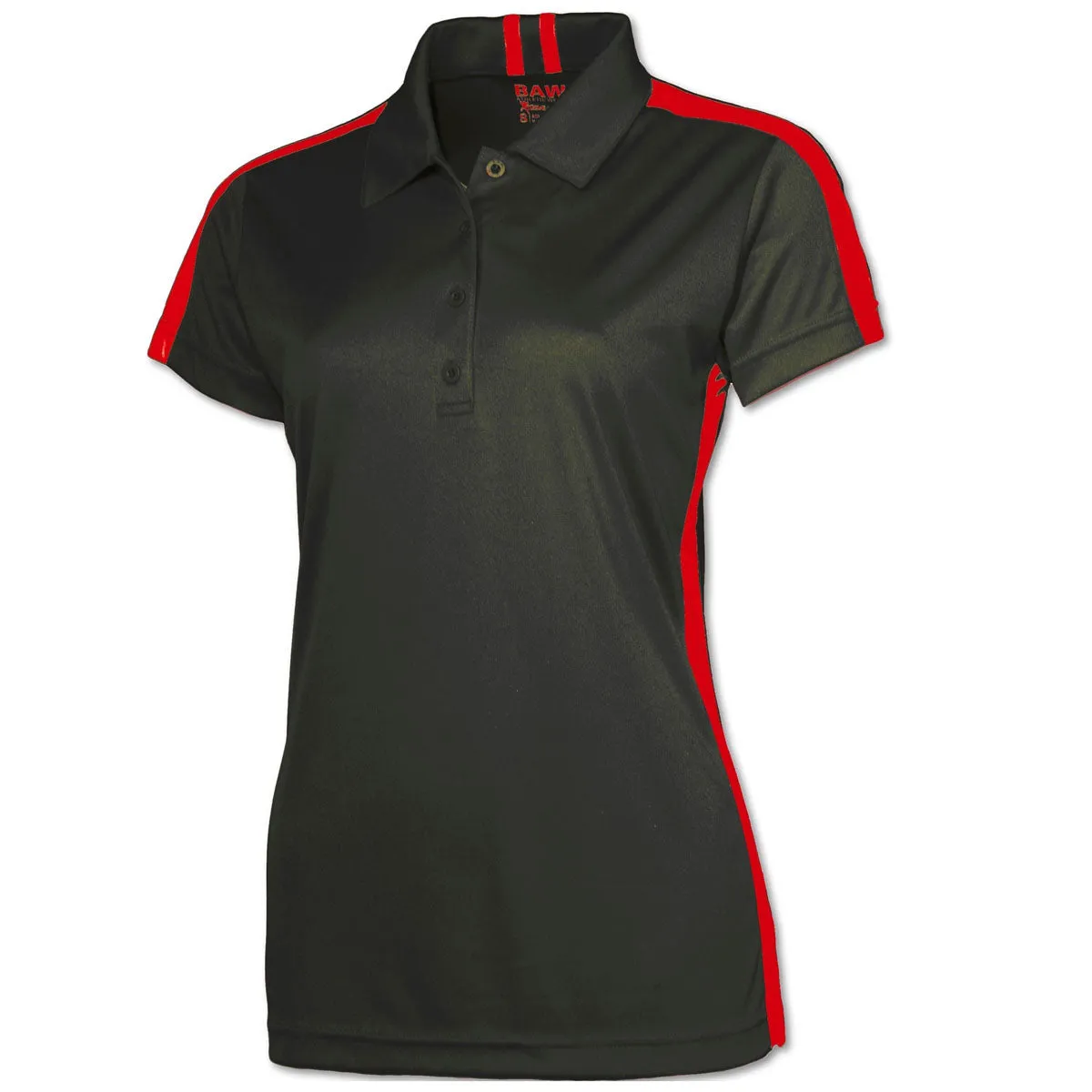 BAW Women's Charcoal/Red Xtreme Tek Galaxy Polo