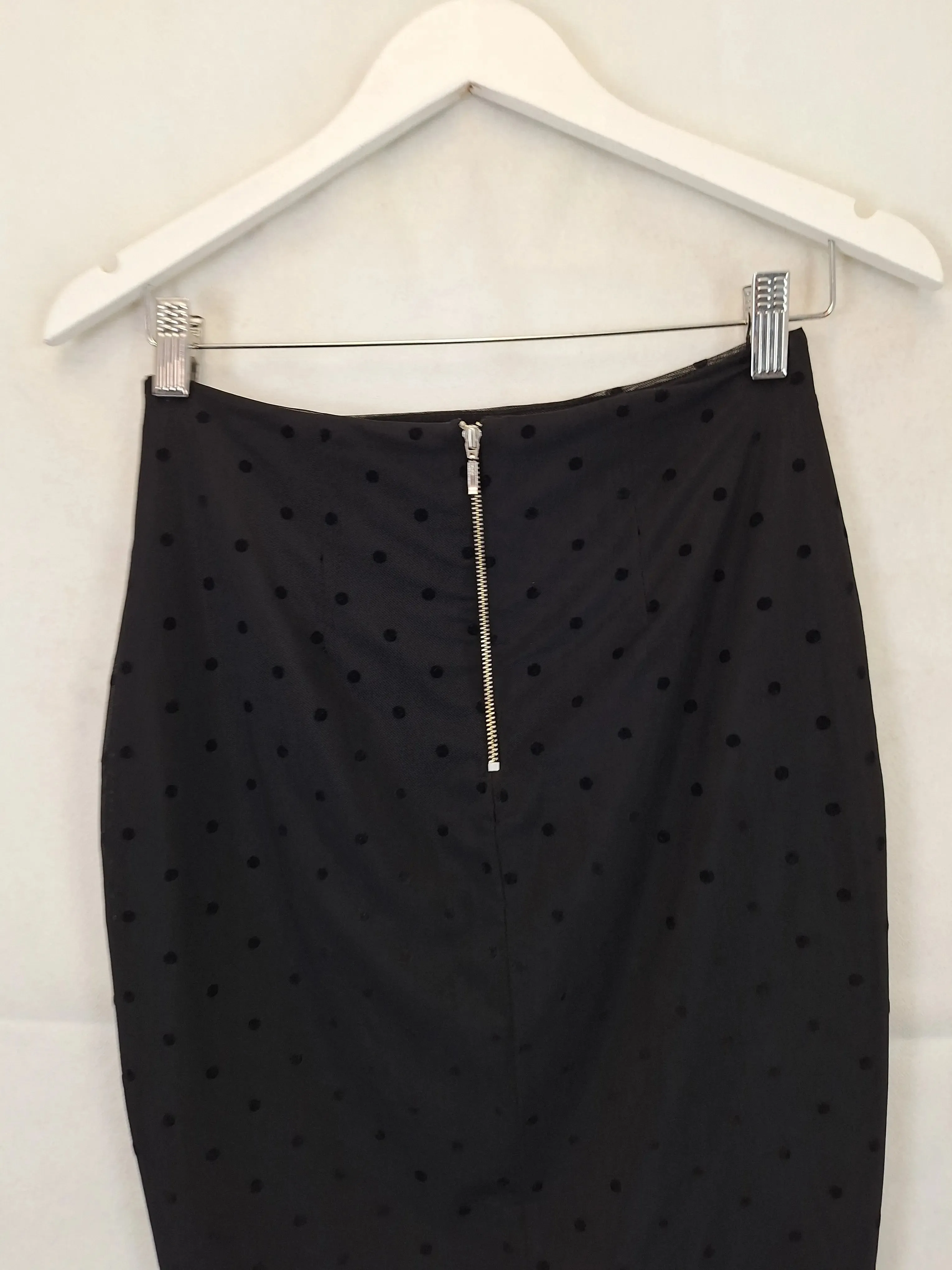 Bec & Bridge Spotted Stretchy Midi Skirt Size 10