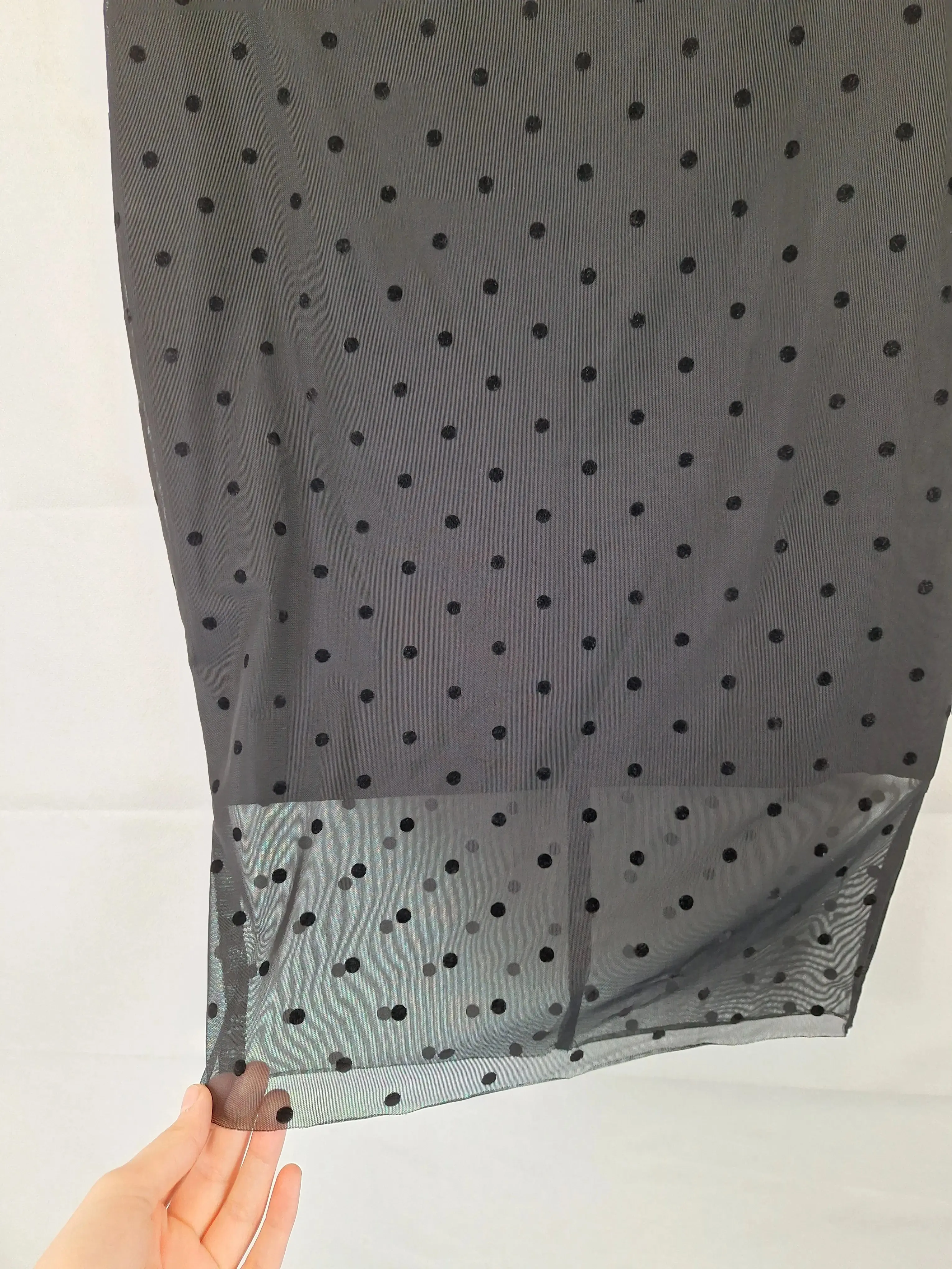 Bec & Bridge Spotted Stretchy Midi Skirt Size 10