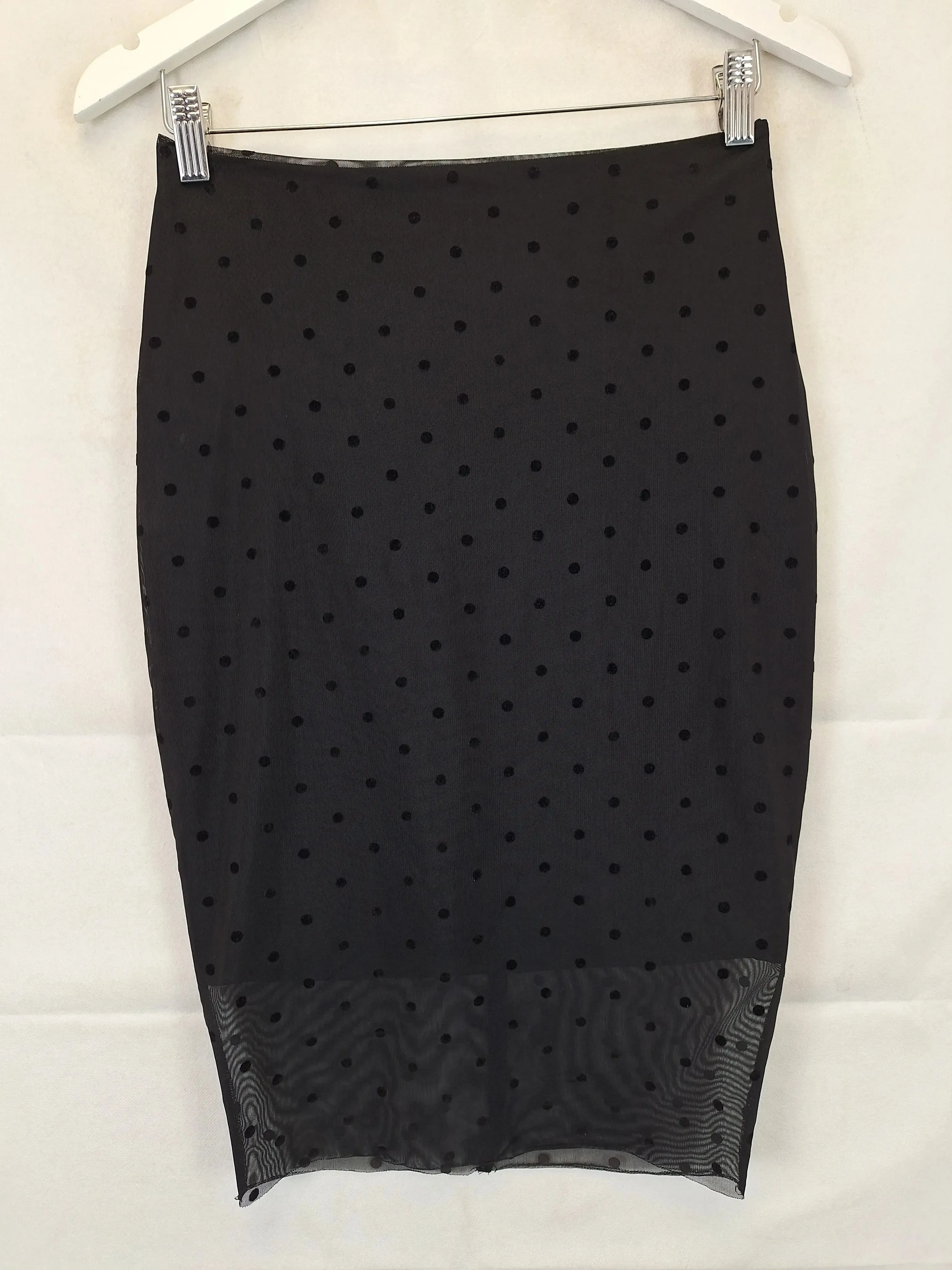Bec & Bridge Spotted Stretchy Midi Skirt Size 10