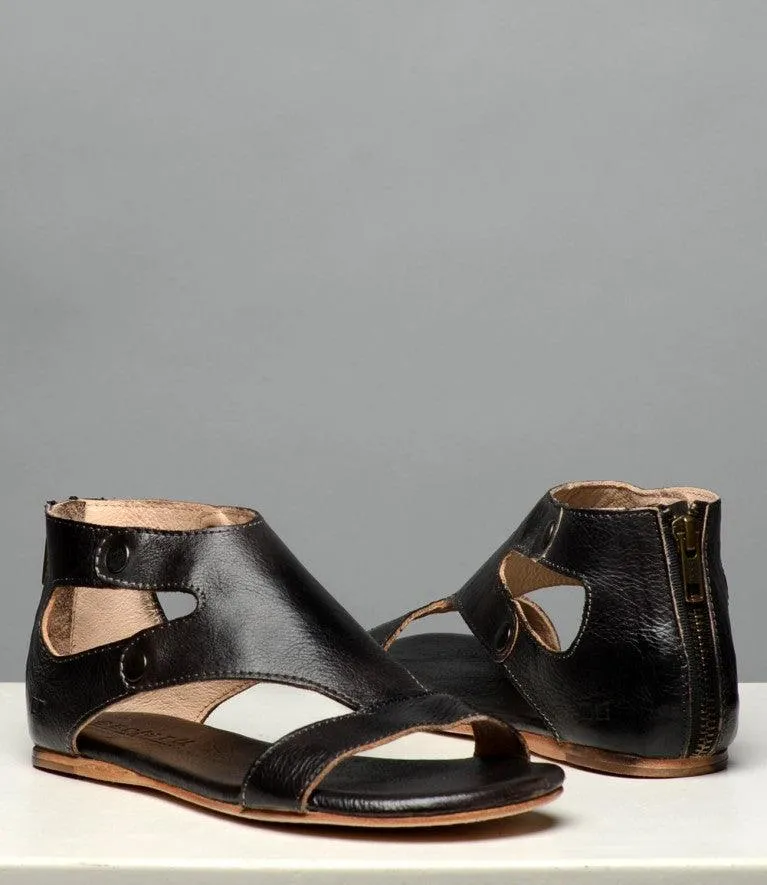 Bed Stu Women's Soto Black Rustic Leather Sandal F373012 BKRS