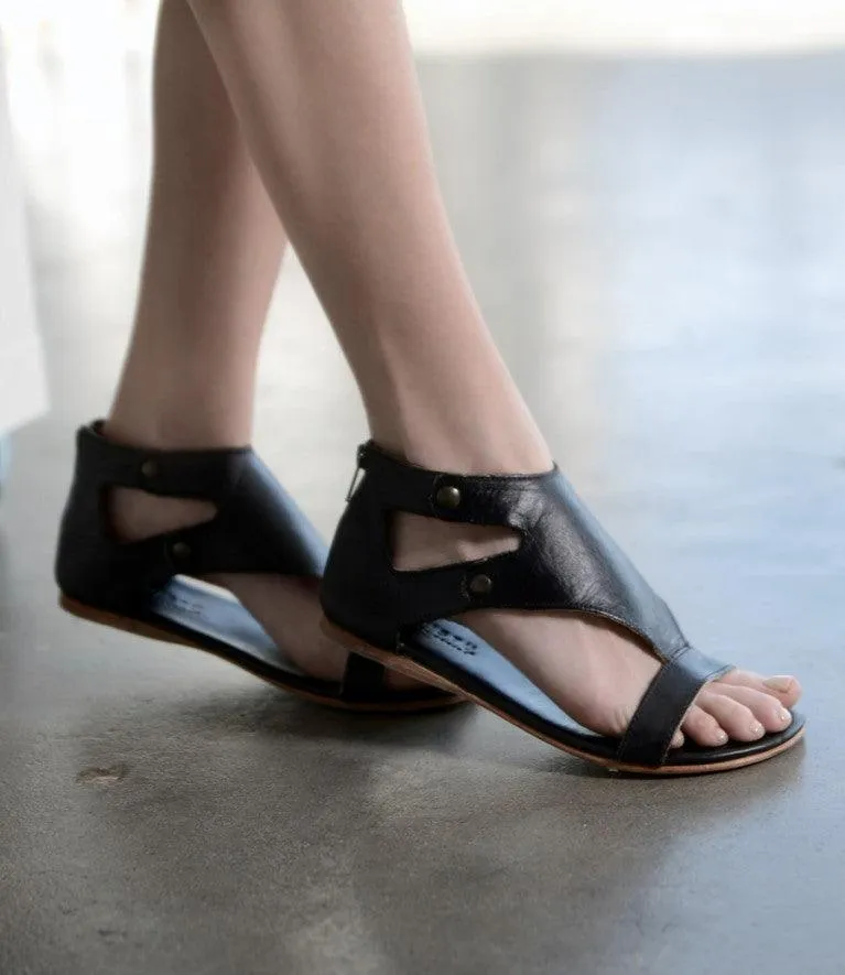 Bed Stu Women's Soto Black Rustic Leather Sandal F373012 BKRS