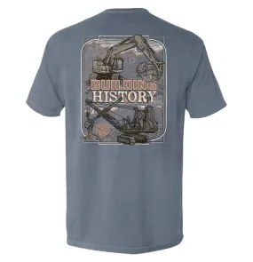 Building History Men's Blue Pocket Graphic Tee