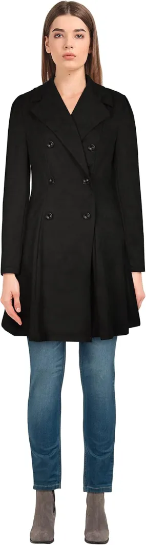 CHIC STAR Womens Suede Trench Mid Coat