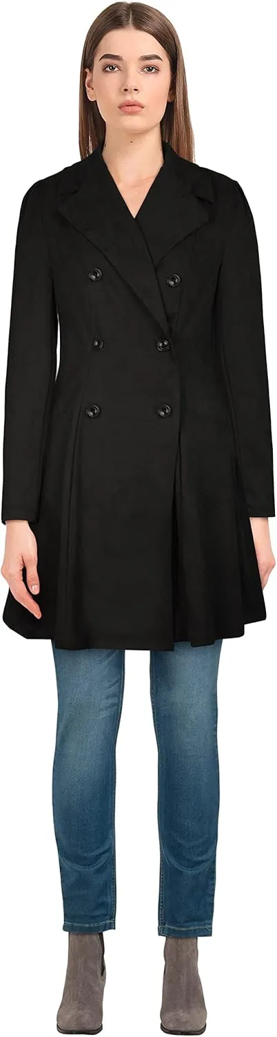 CHIC STAR Womens Suede Trench Mid Coat