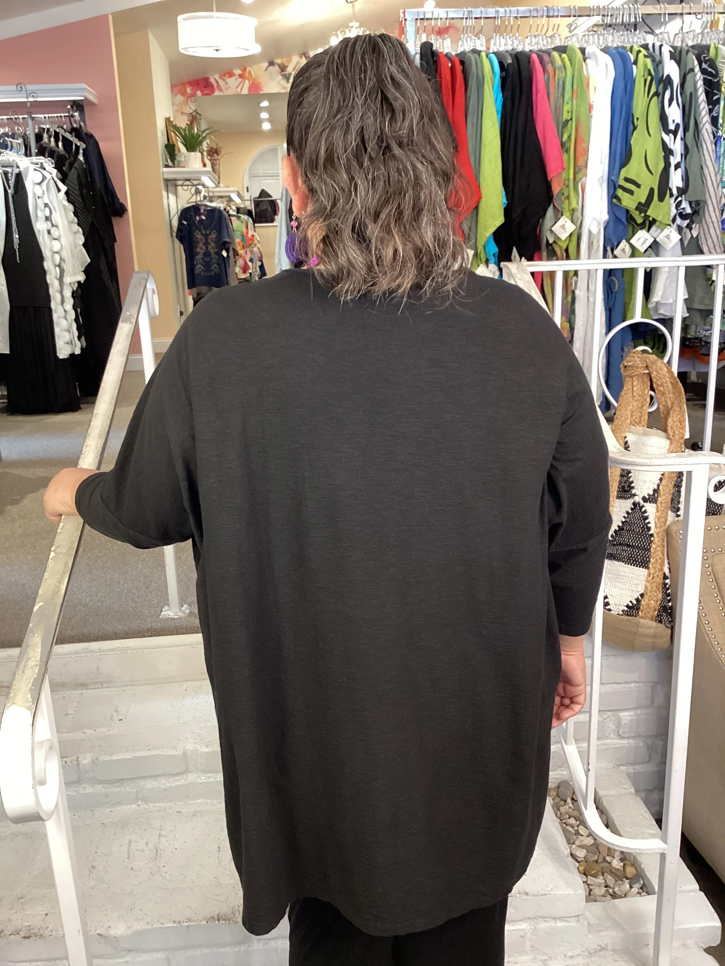 COTTON 2 PKT TUNIC - BLACK