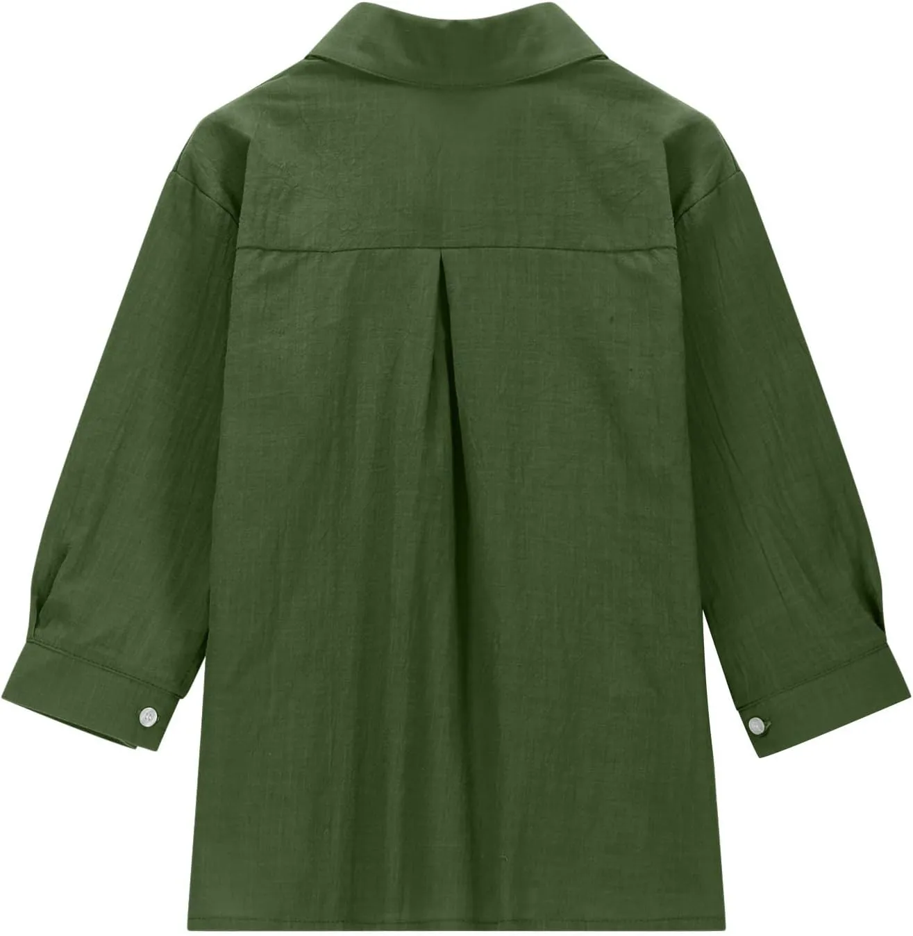 Cotton Linen Shirts for Girls Summer Spring Holiday Tops Casual Loose Fit Breathable Button Down Roll Up Sleeve Shirt