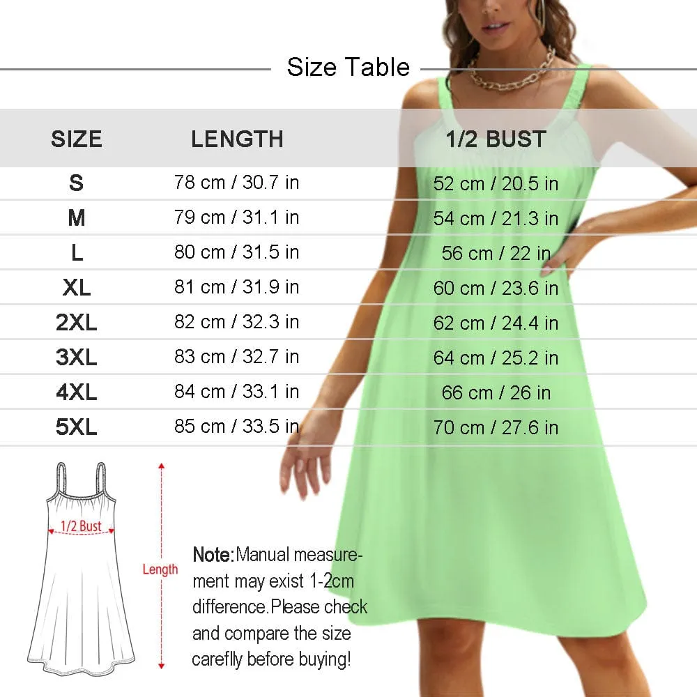 Custom Face American Flag Beach Sling Skirt Personalized Sundress Women's Dress Sundress