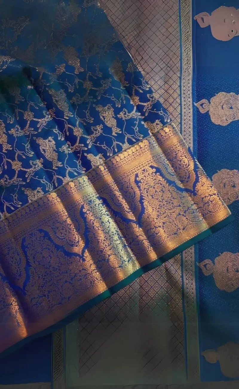 Deserving Blue Soft Silk Saree With Blissful Blouse Piece