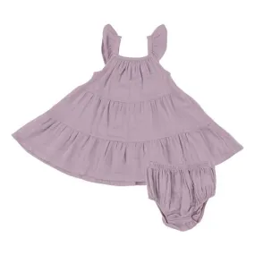 DUSTY LAVENDAR SOLID MUSLIN TWIRLY SUNDRESS