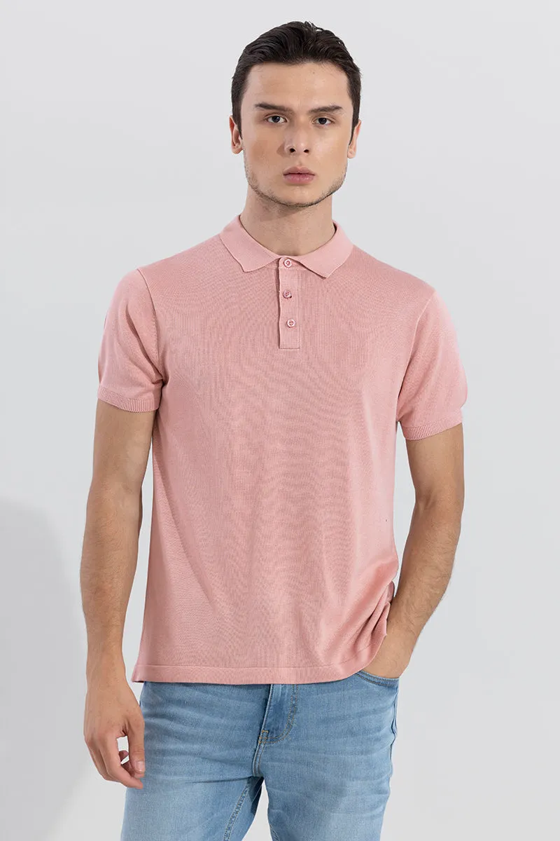 Effortless Chic Peach Polo T-Shirt