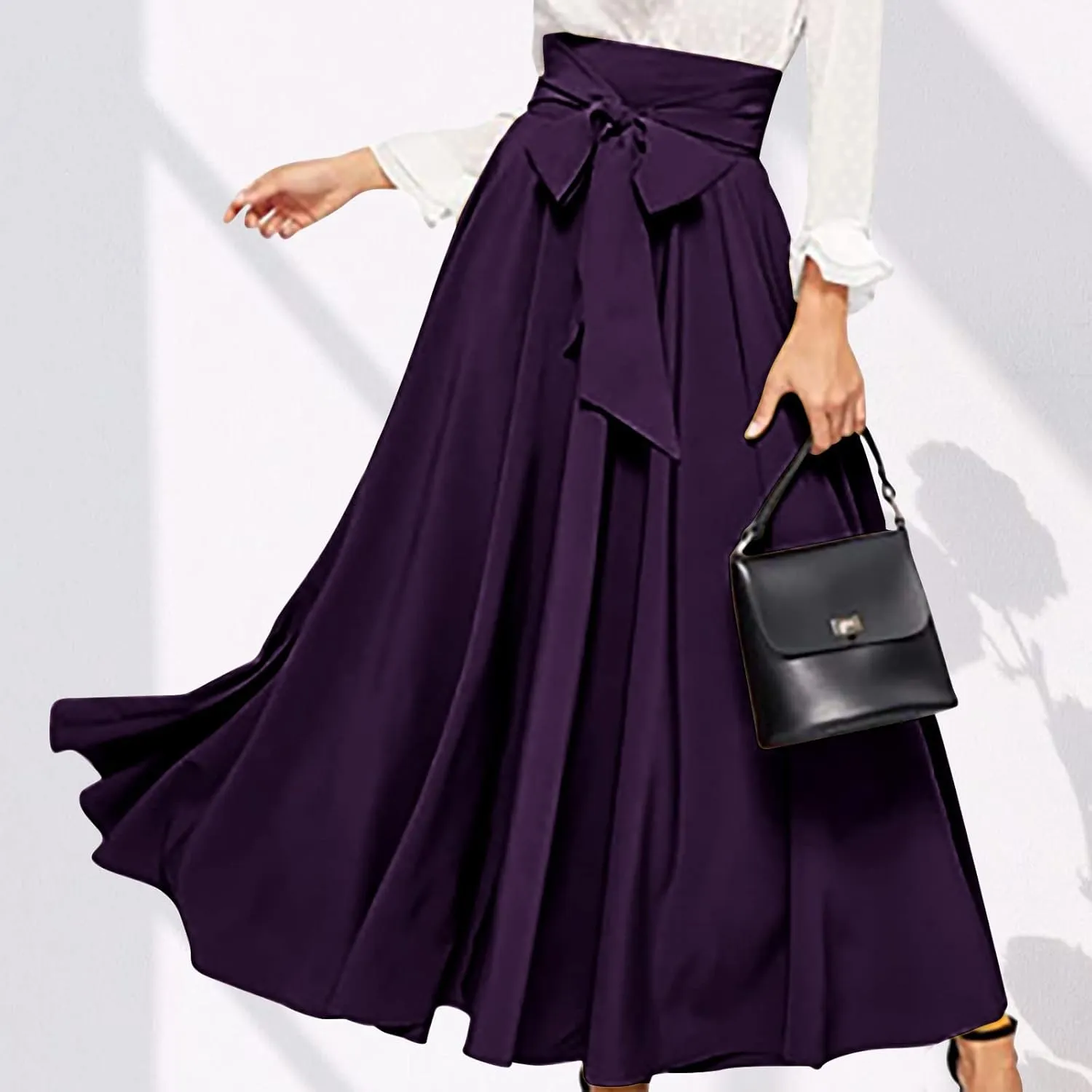 Elegant High Waisted Skirts for Women Plus Size Stretchy Business Work Maxi Skirt A Line Office Dress