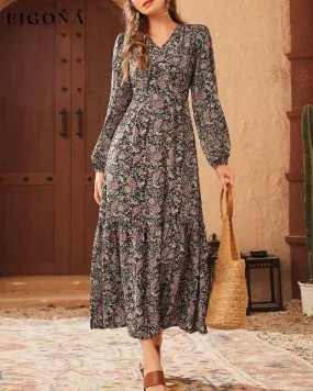 Elegant printed midi dress