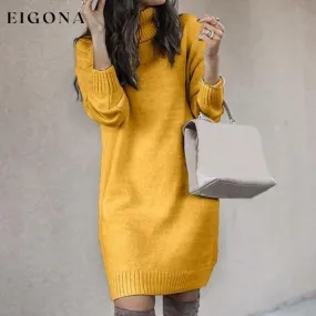 Elegant Solid Color Knitted Dress