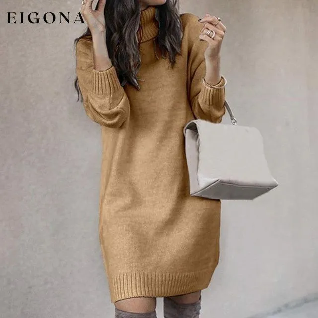 Elegant Solid Color Knitted Dress