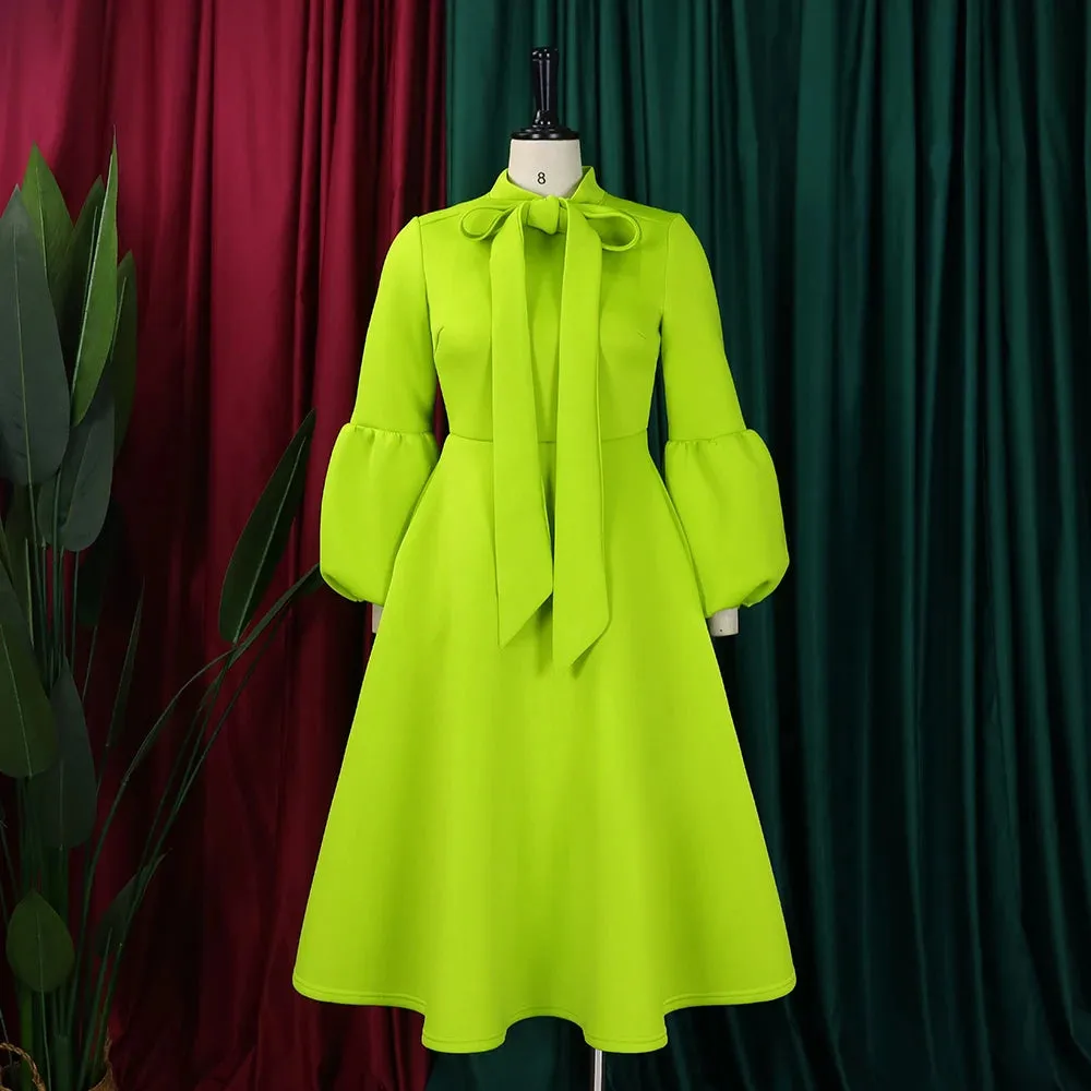 EM Elegant Dresses for Women Bow Collar