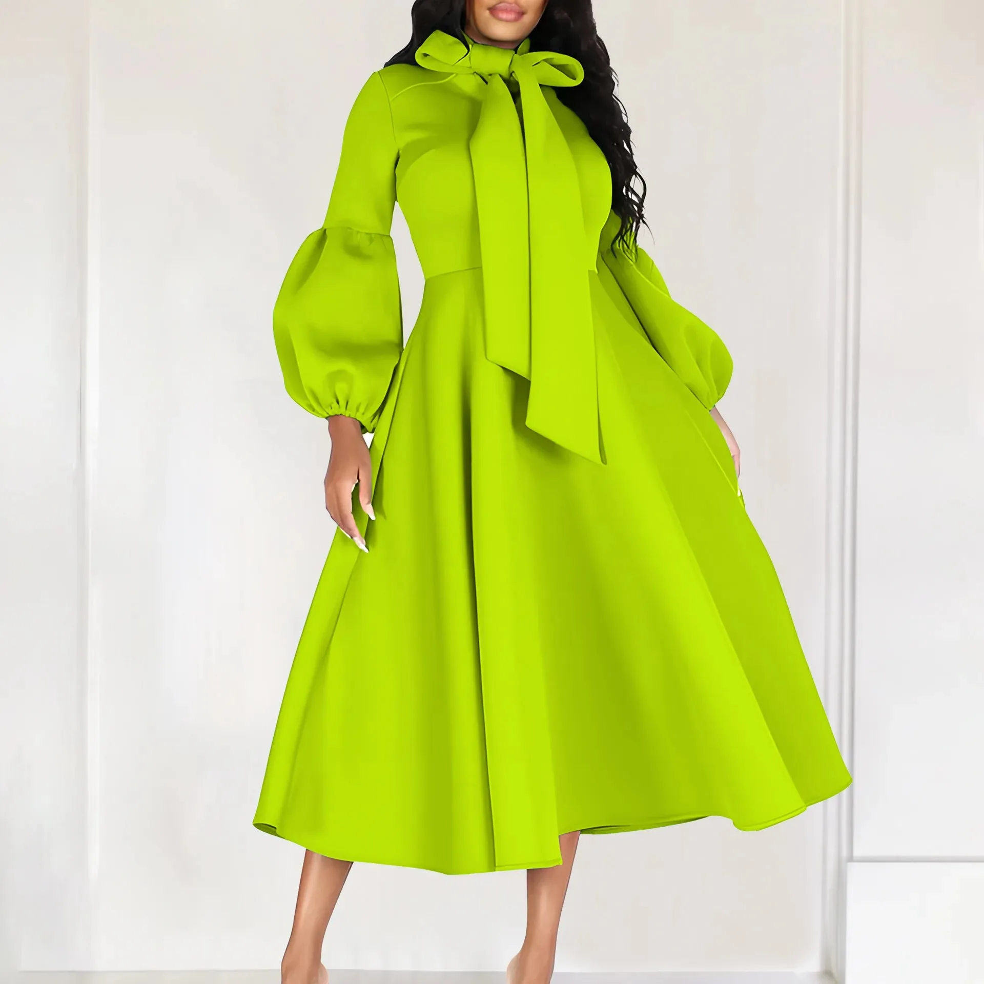 EM Elegant Dresses for Women Bow Collar