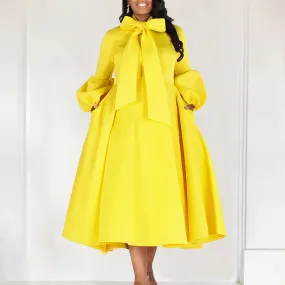 EM Elegant Dresses for Women Bow Collar