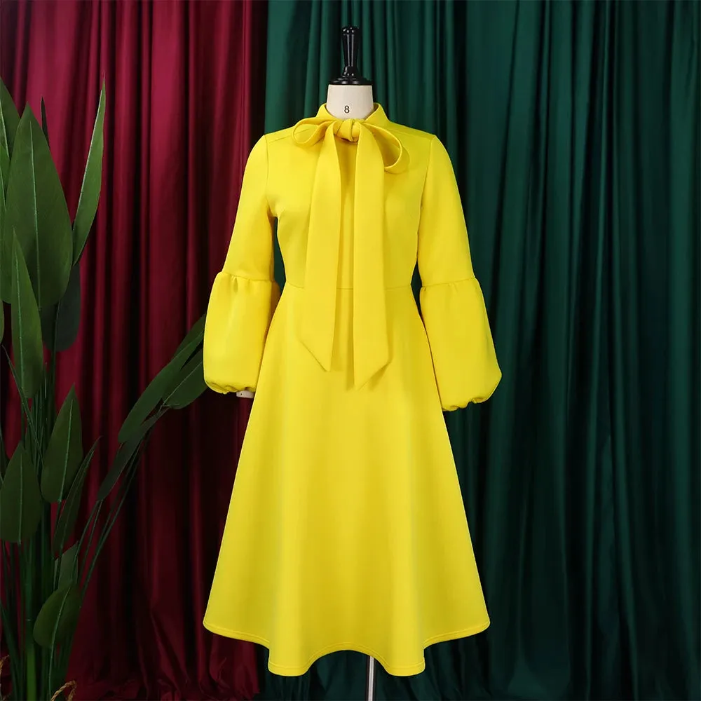 EM Elegant Dresses for Women Bow Collar