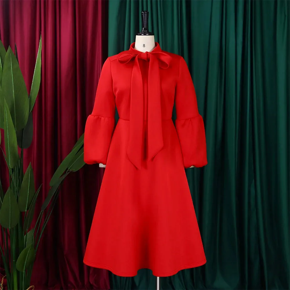 EM Elegant Dresses for Women Bow Collar