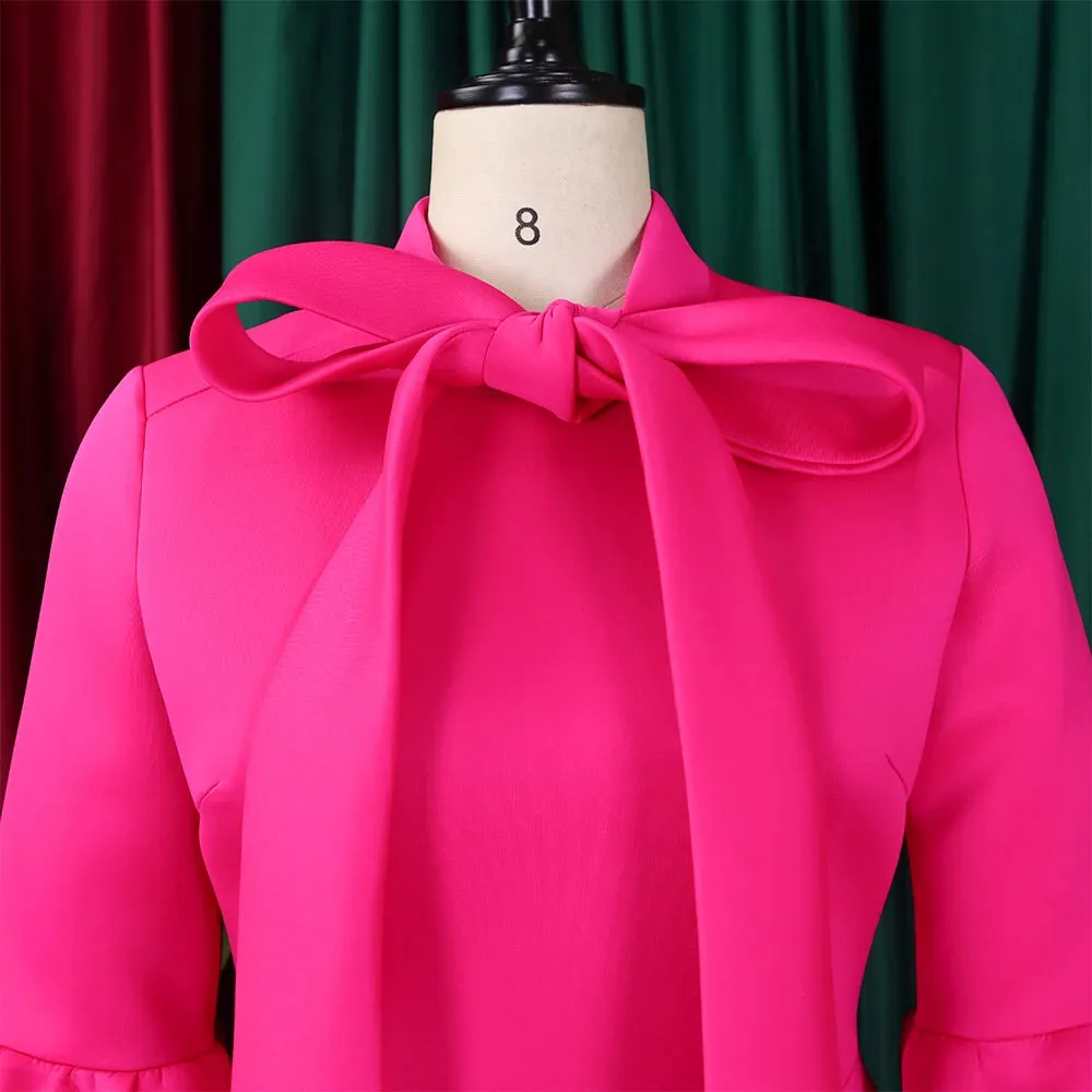 EM Elegant Dresses for Women Bow Collar