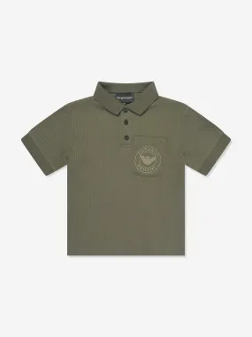 Emporio Armani Boys Logo Pocket Polo Shirt in Green