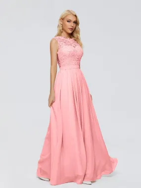 Flamingo Bridesmaids Dresses Melody Elegant Bateau Chiffon Bridesmaid Dresses