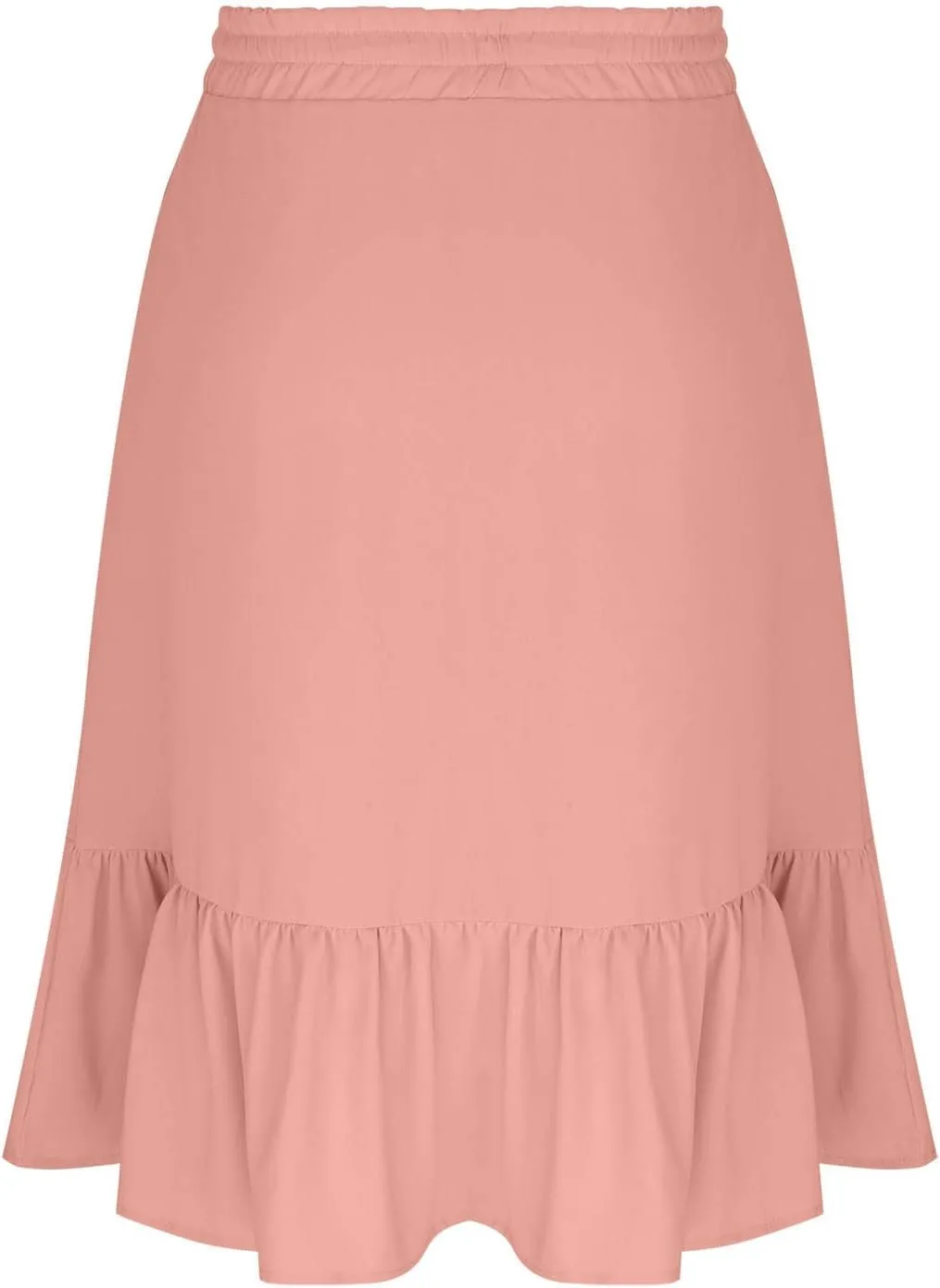 FZYLQY Women's Casual High Waisted Tiered Midi Skirt, Comfortable Loose Fit Elastic Waist Skirt with Pockets for Summer