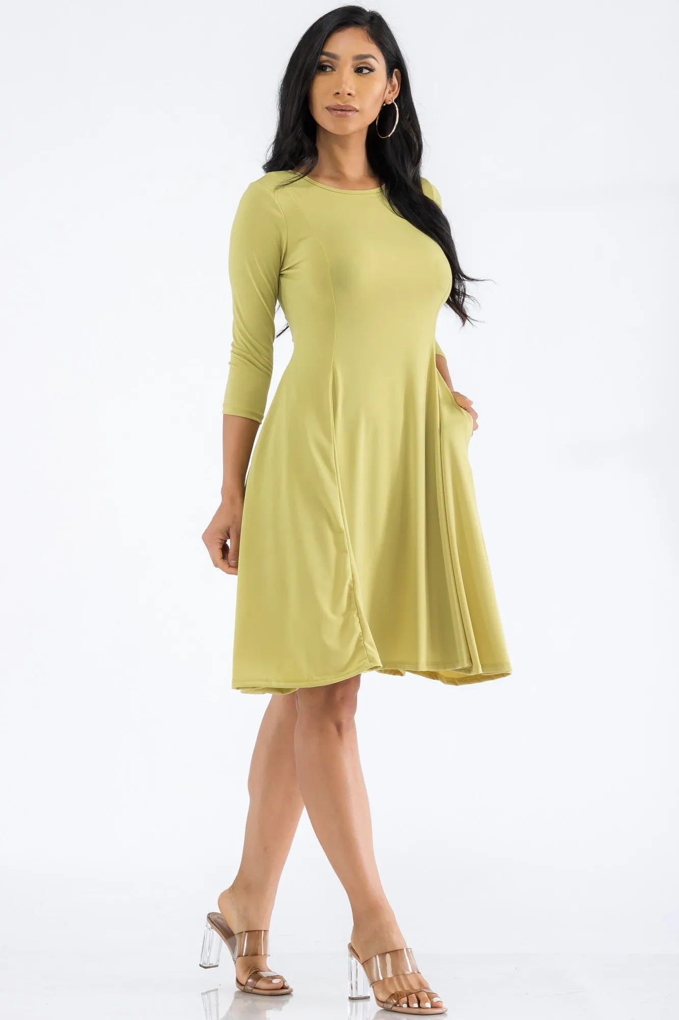 HH711R-SL - LONG SLEEVE TUNIC DRESS