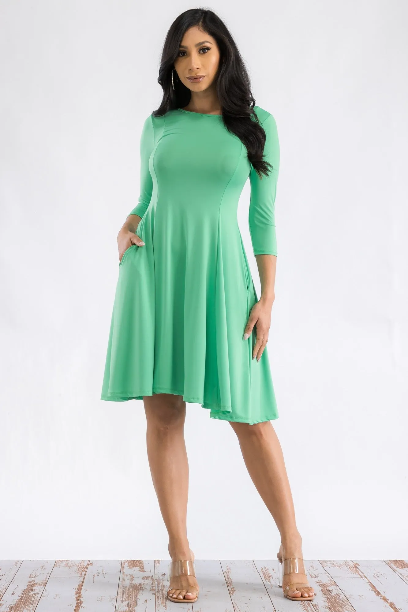 HH711R-SL - LONG SLEEVE TUNIC DRESS