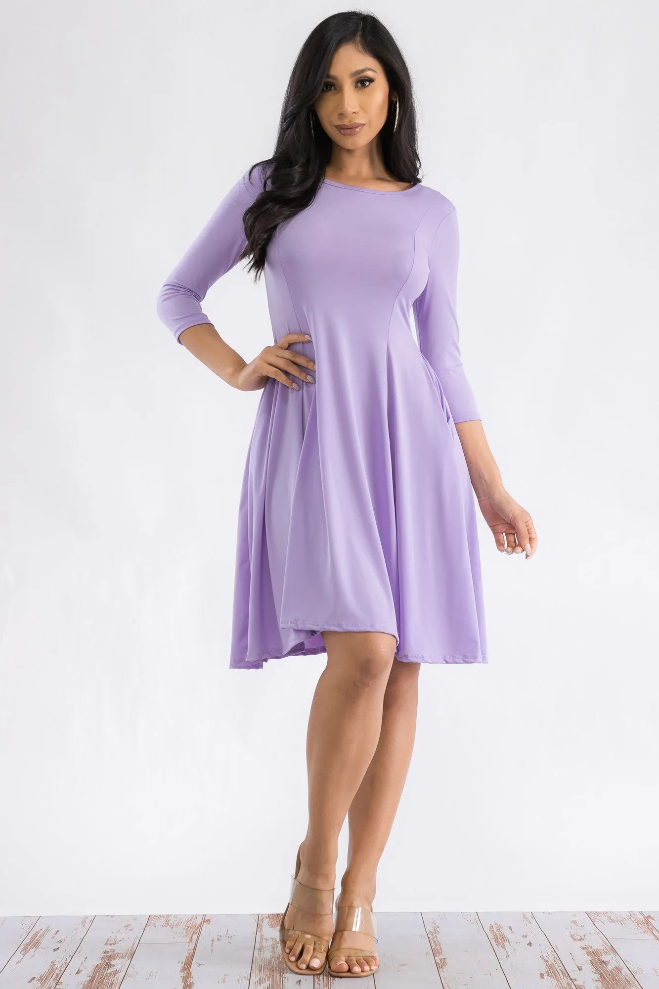 HH711R-SL - LONG SLEEVE TUNIC DRESS