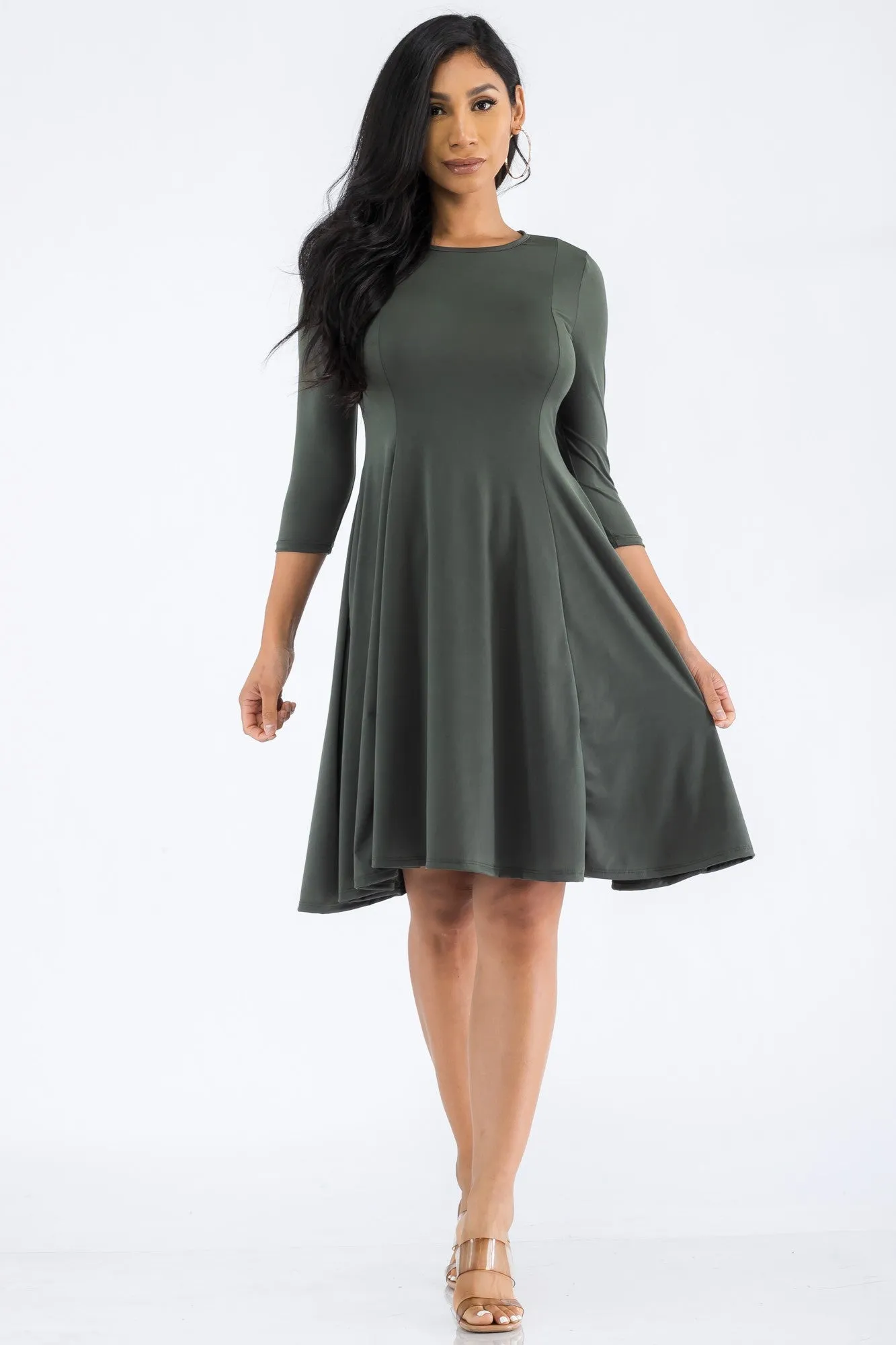 HH711R-SL - LONG SLEEVE TUNIC DRESS