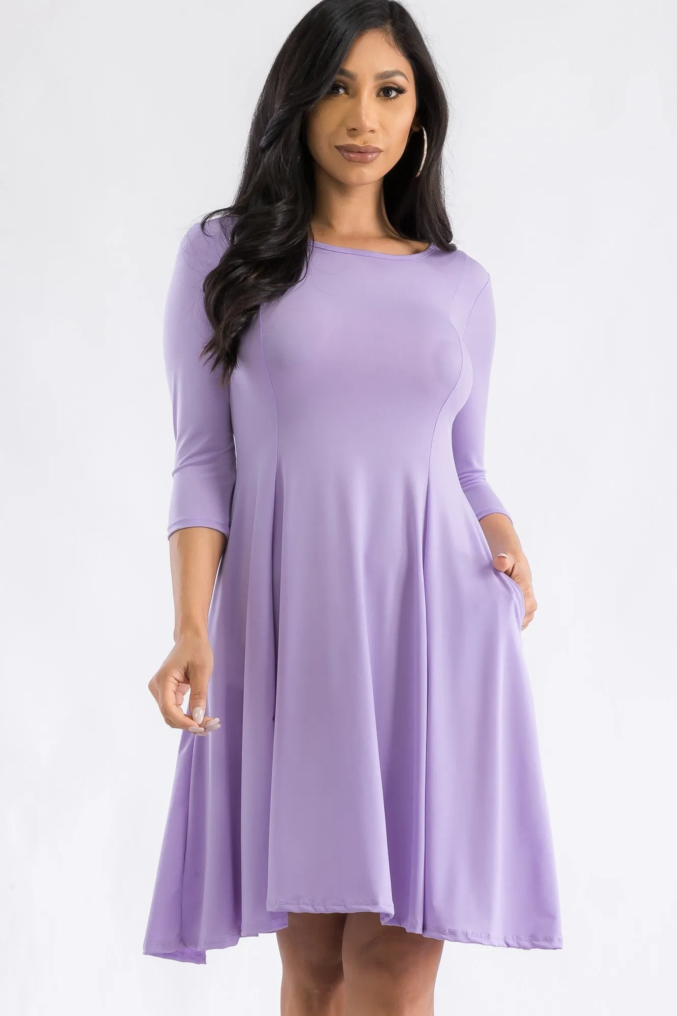 HH711R-SL - LONG SLEEVE TUNIC DRESS