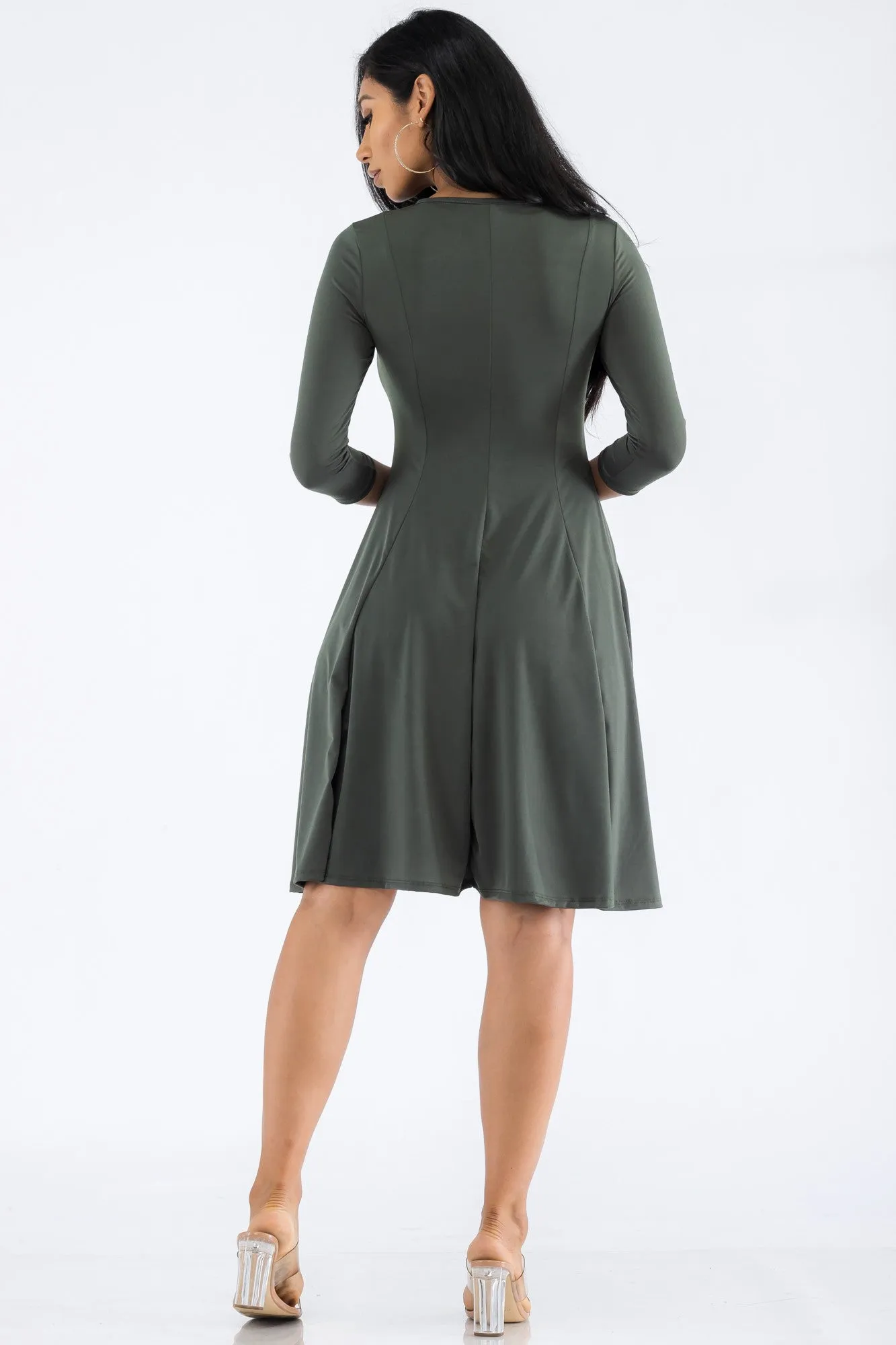HH711R-SL - LONG SLEEVE TUNIC DRESS