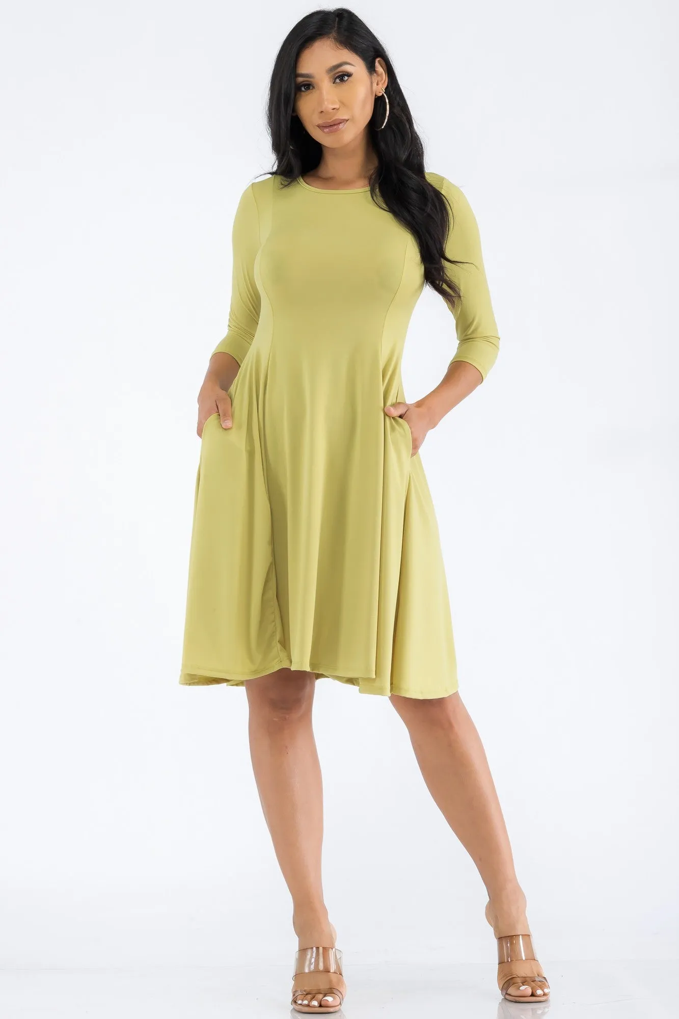 HH711R-SL - LONG SLEEVE TUNIC DRESS