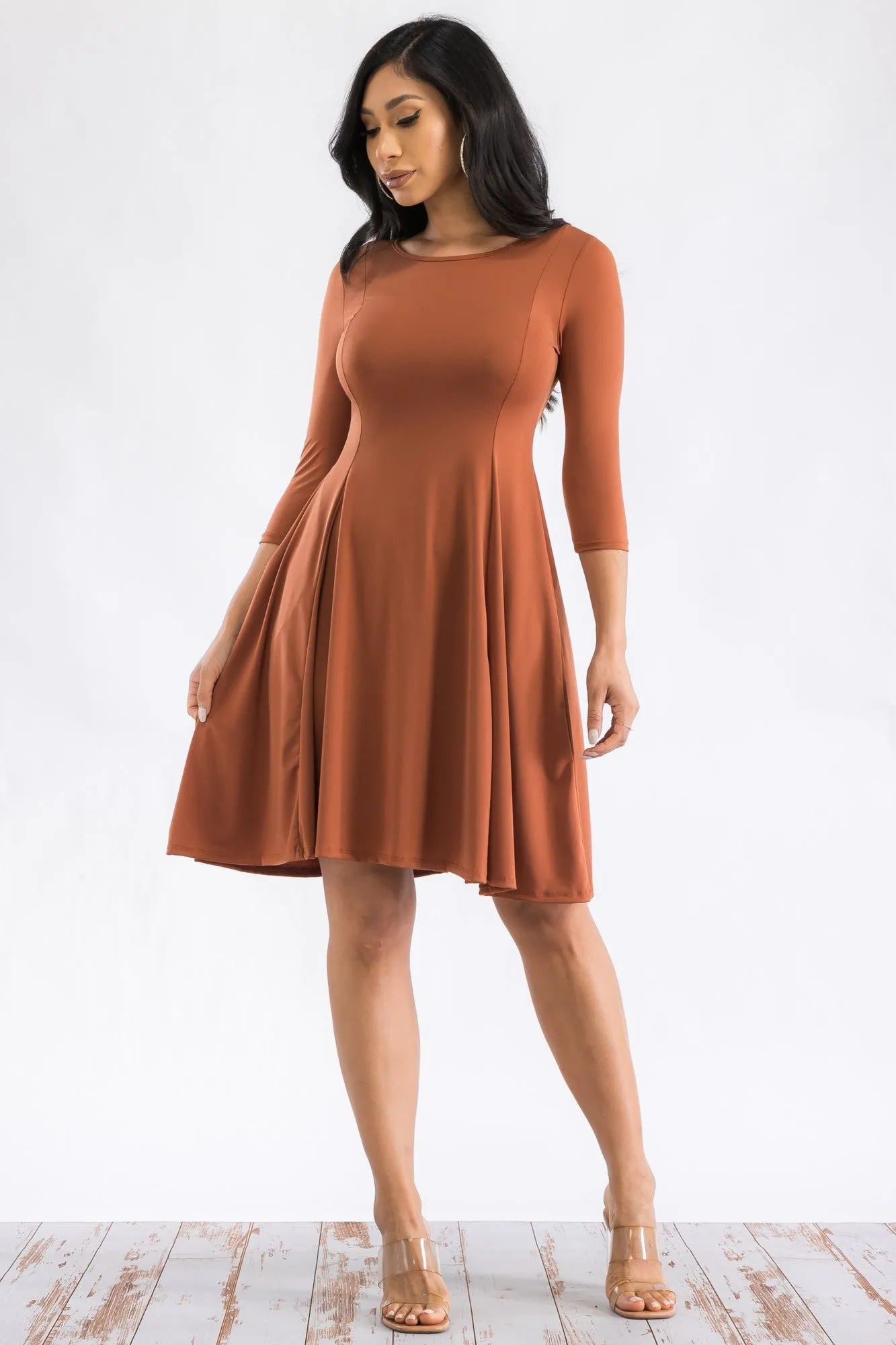 HH711R-SL - LONG SLEEVE TUNIC DRESS
