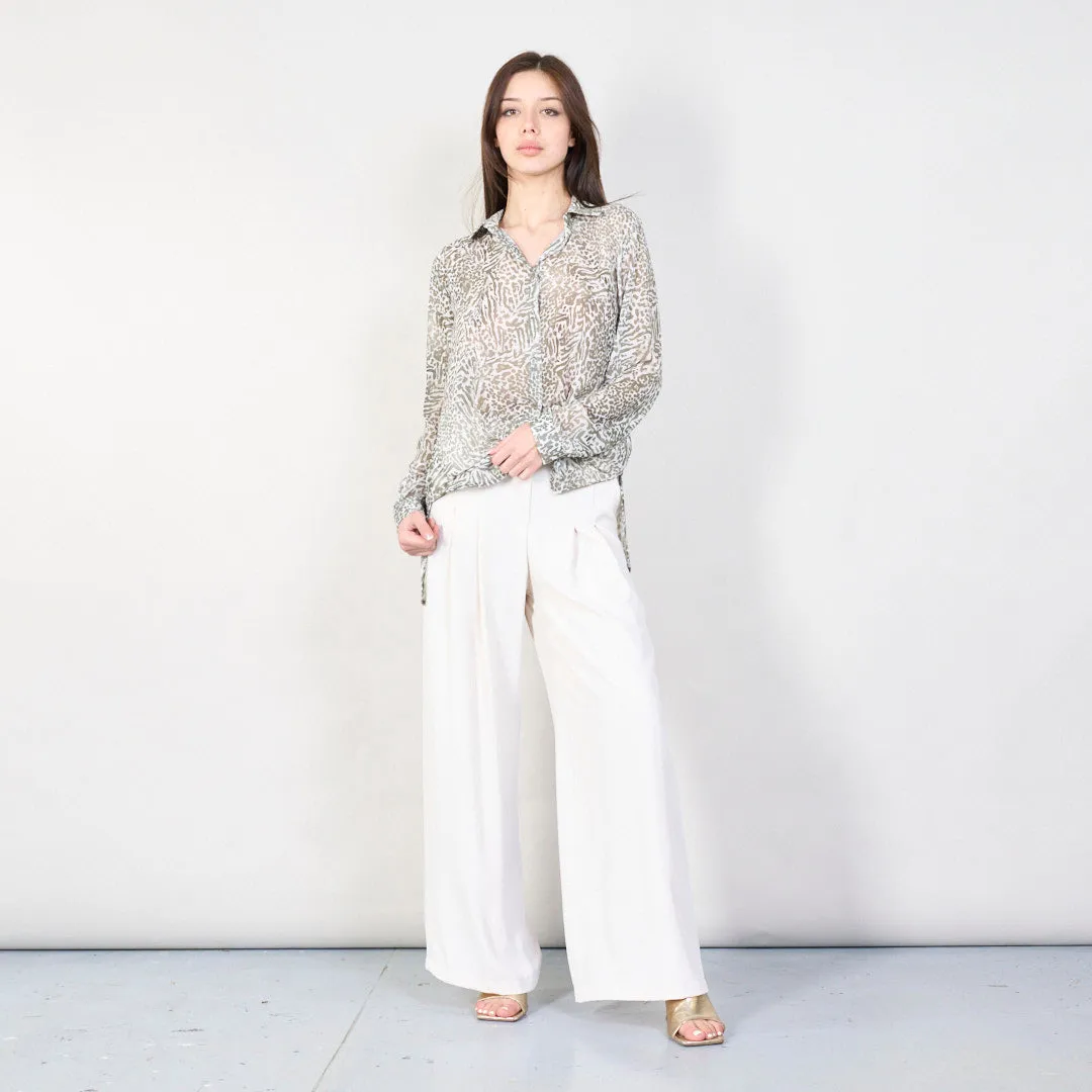 High-waist pleated wide-leg trousers wholesale