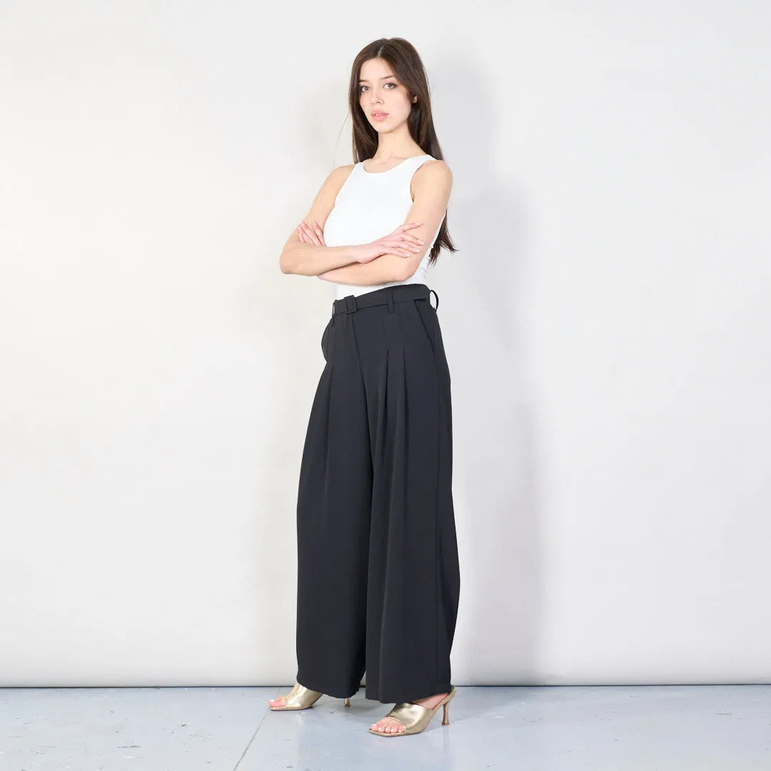 High-waist pleated wide-leg trousers wholesale