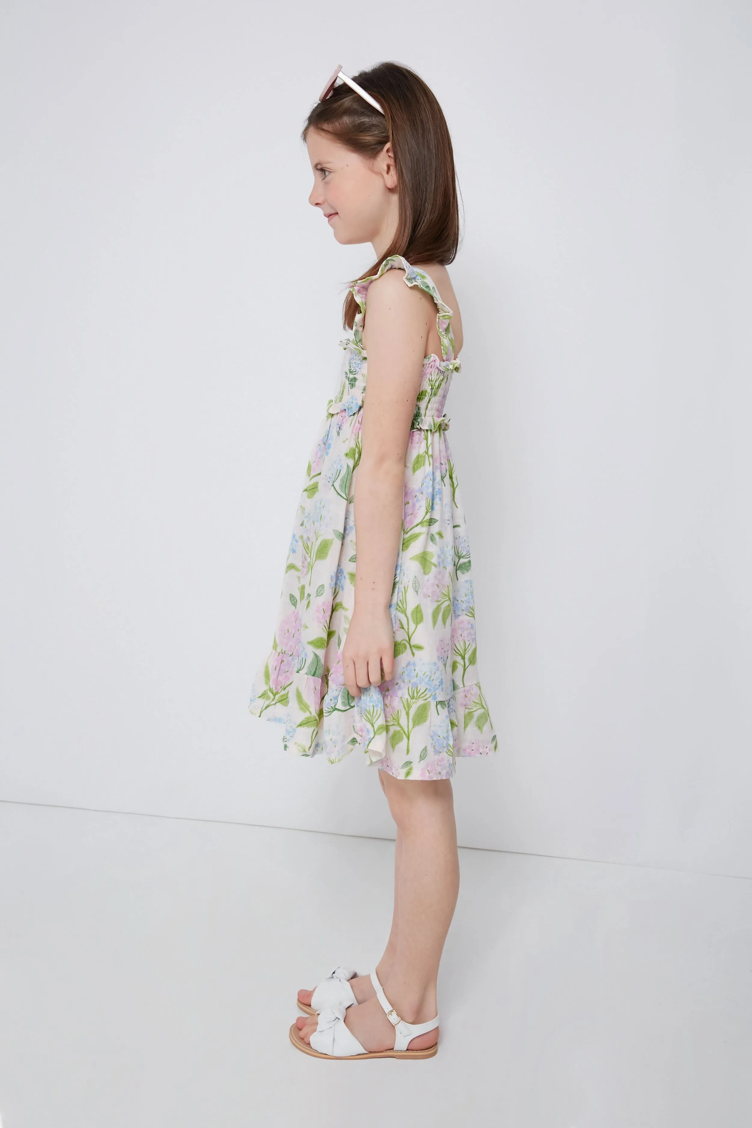 Hydrangeas Smocked Ruffle Sundress