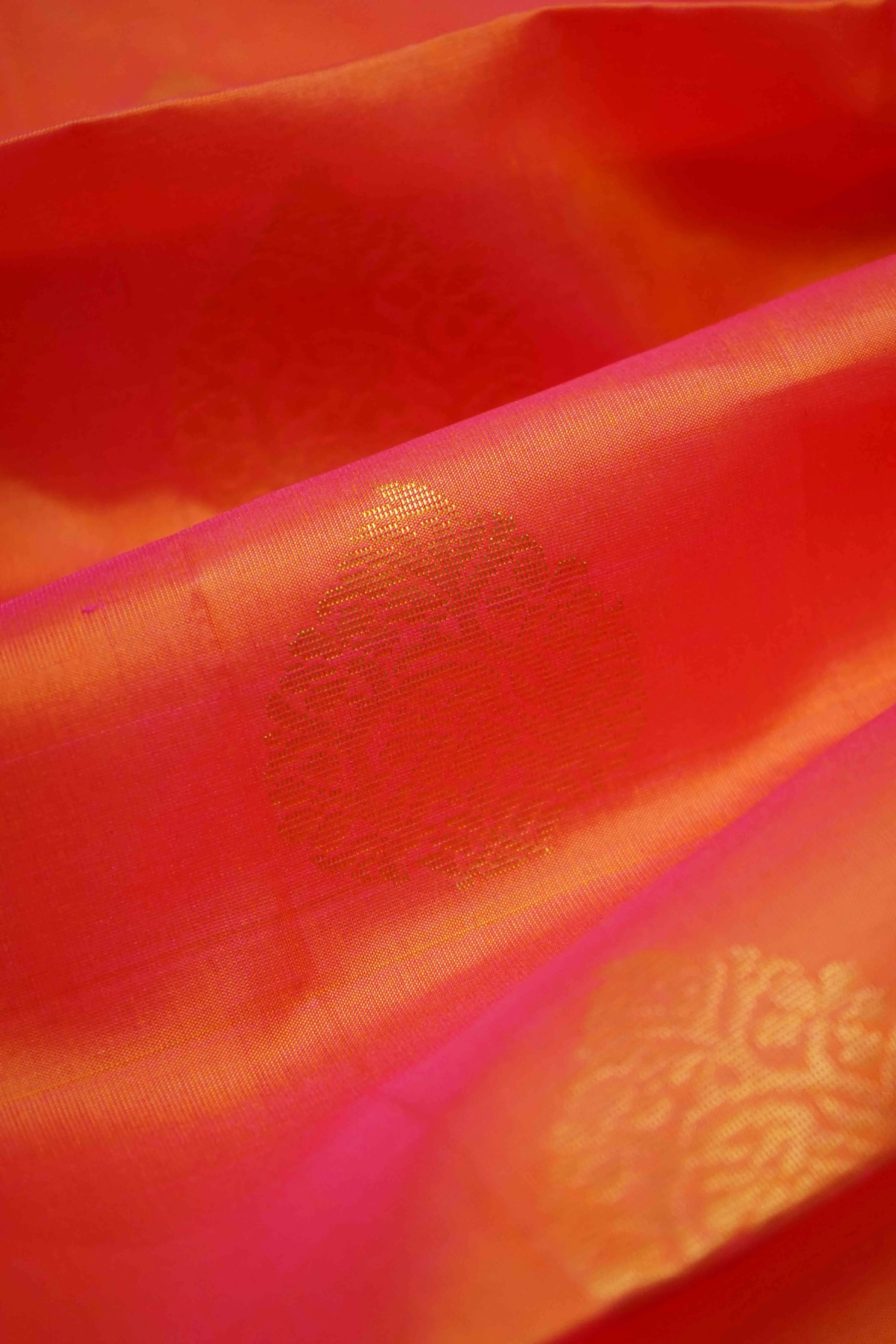 LIGHT CARAMINE PINK WITH WATER BLUE PURE KANCHI SOFT SILK SAREE
