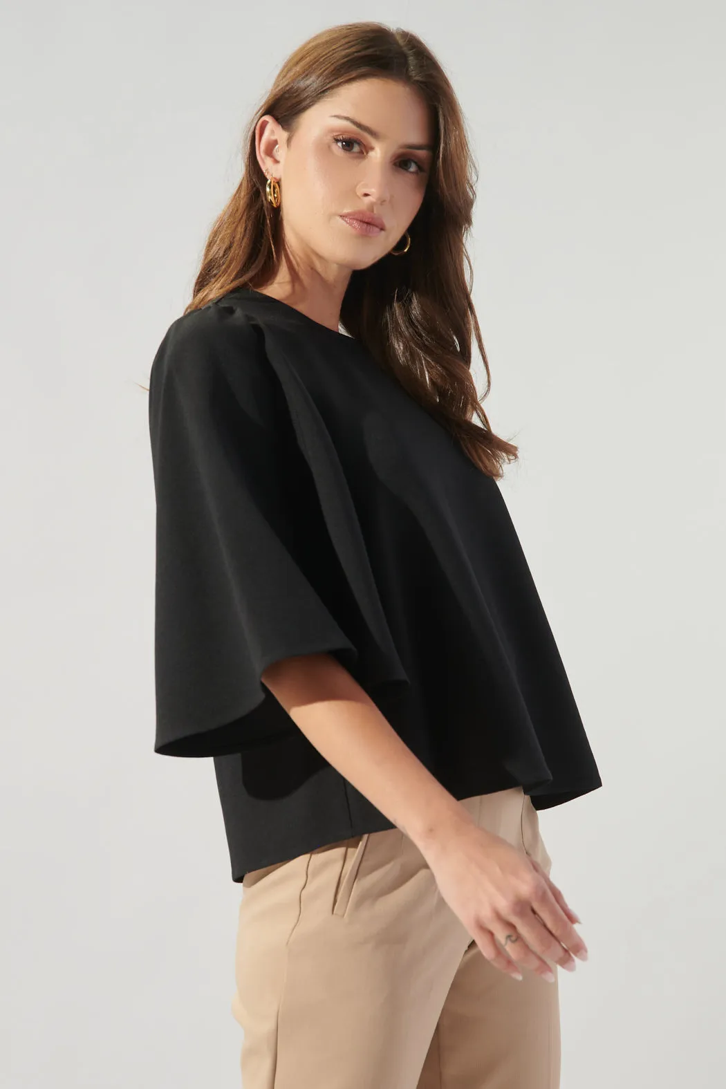 Lital Flutter Sleeve Top