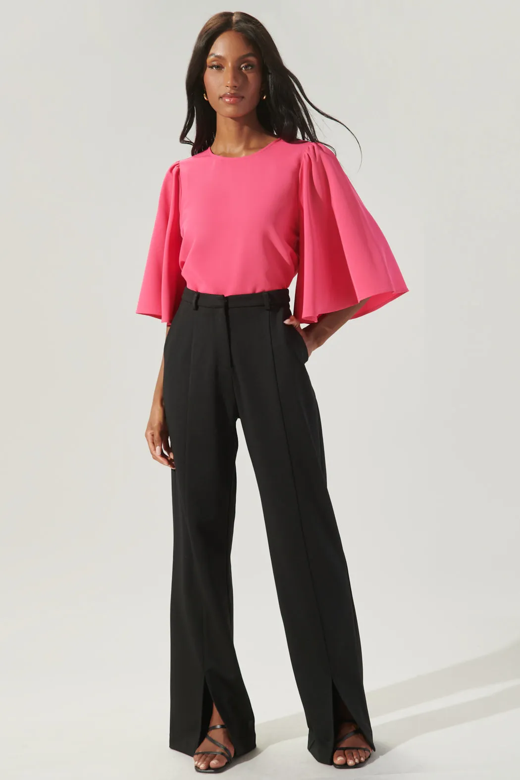 Lital Flutter Sleeve Top