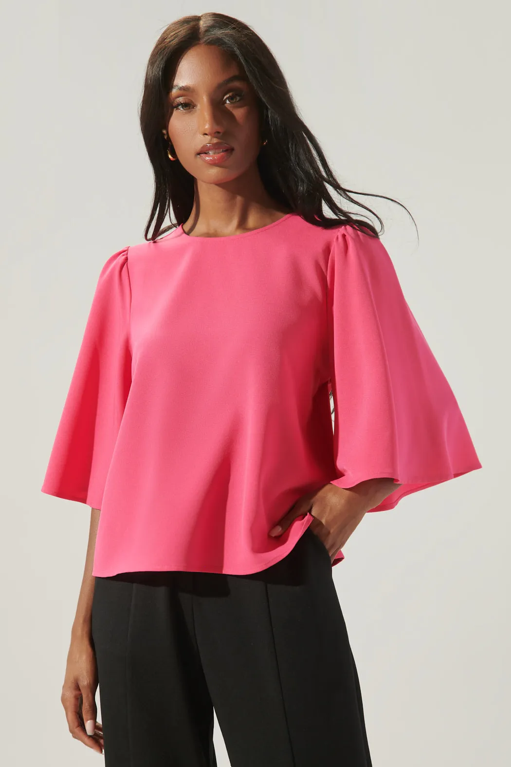 Lital Flutter Sleeve Top